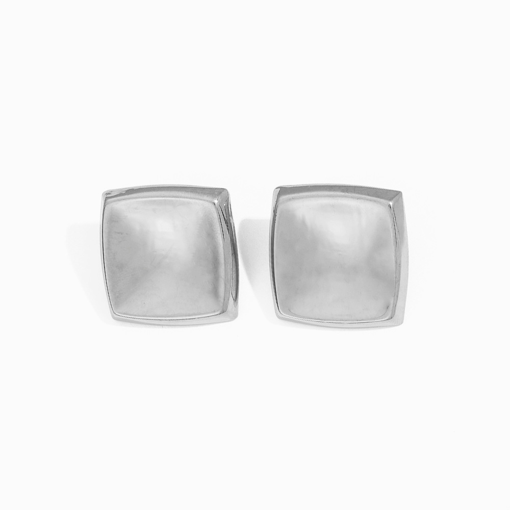 1 pair simple series simple quadrilateral  gold plated stud earrings 